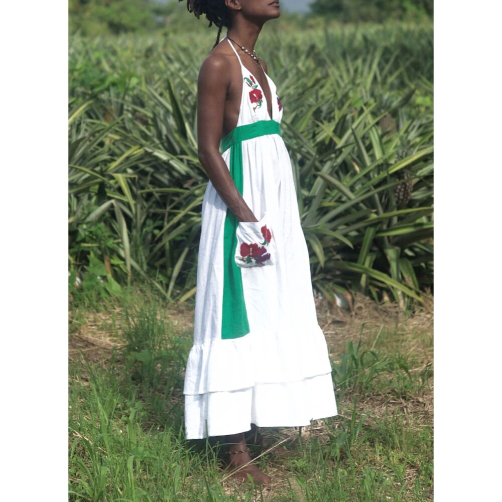 FANM MON Pamuk Embroidered Halter‎ Maxi Dress XS - Picture 2 of 8